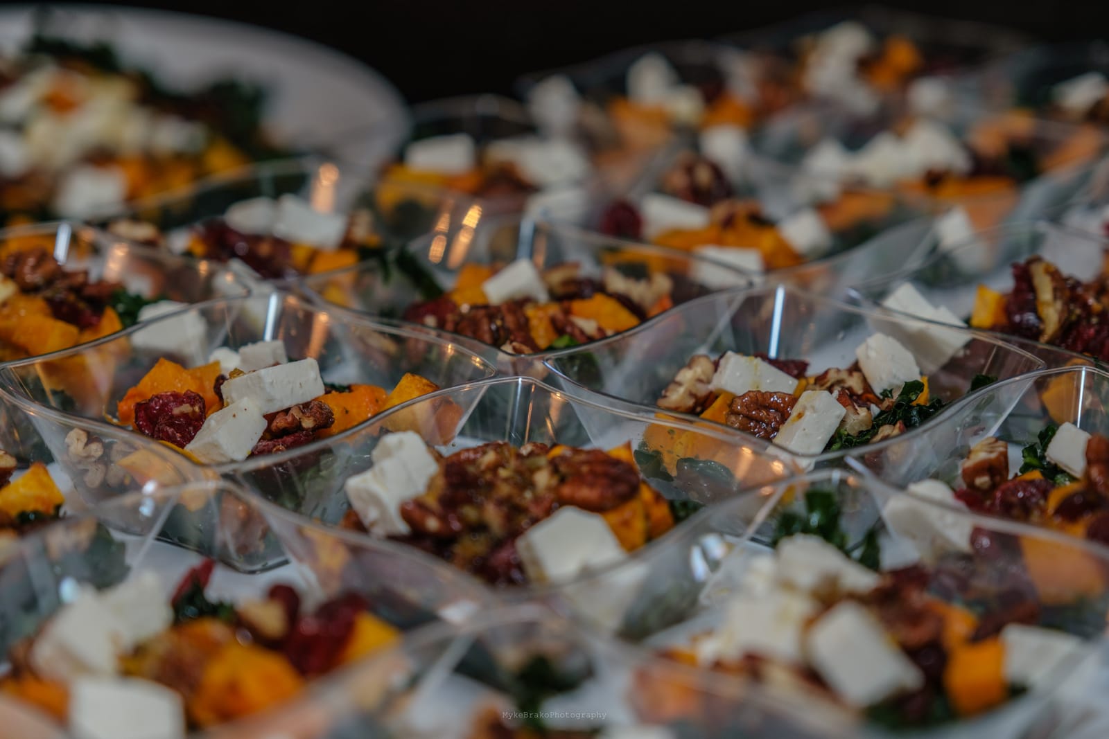 Individually plated butternut squash salad by GourmetMaria